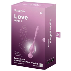 Satisfyer Boules de Geisha Vibrantes Connectées Love Birds 1 9 x 3cm Rose